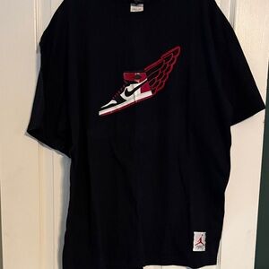 RETRO Nike Black Tee with Red and White Graphic